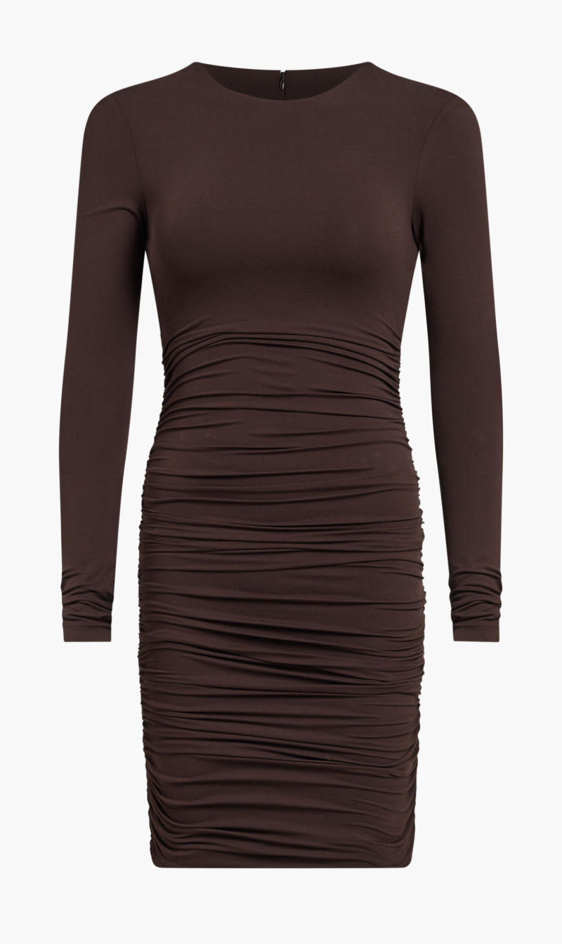 

Michael Kors Brown Str Jersey Ls Ruched for Women | The Deal Outlet