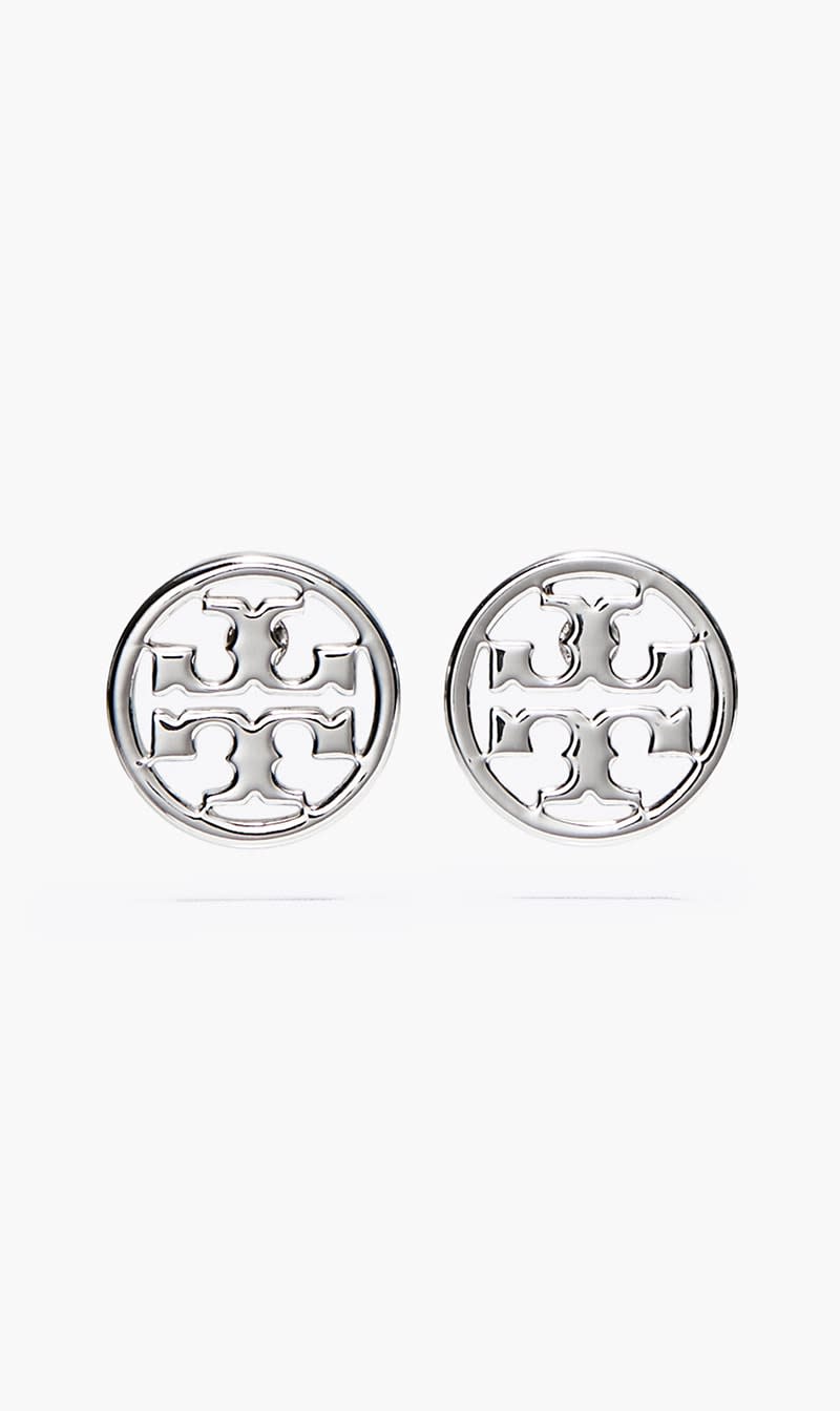 

Tory Burch Silver Miller Stud Earrings for Women | The Deal Outlet