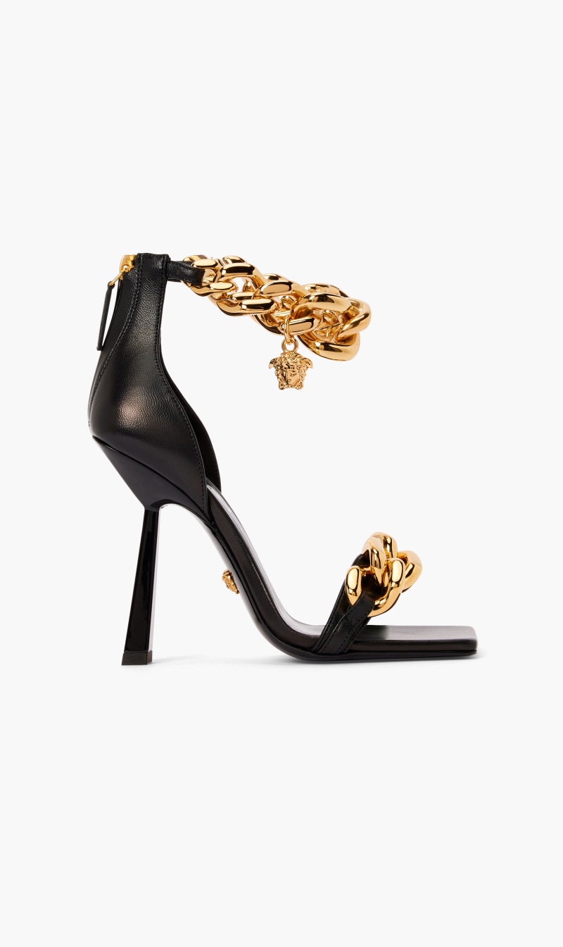 

Versace Black Sandals Lamb Leather for Women | The Deal Outlet