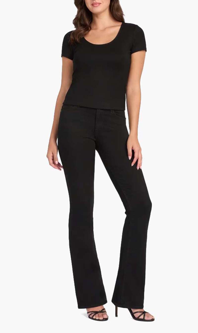 Black Guess Beige Eve Rib Top for Women