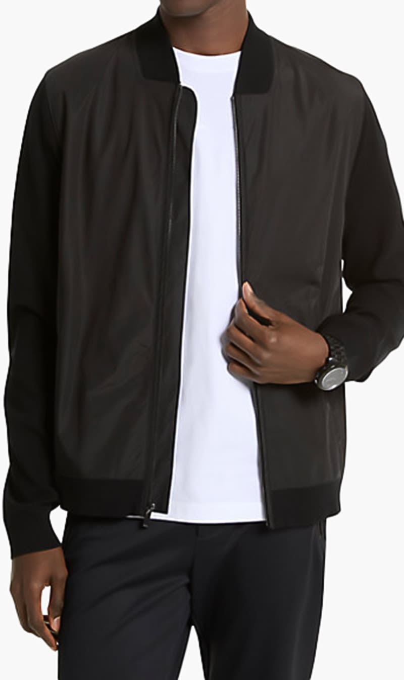 

Michael Kors Black Mixed Media Full Zip for Men | The Deal Outlet