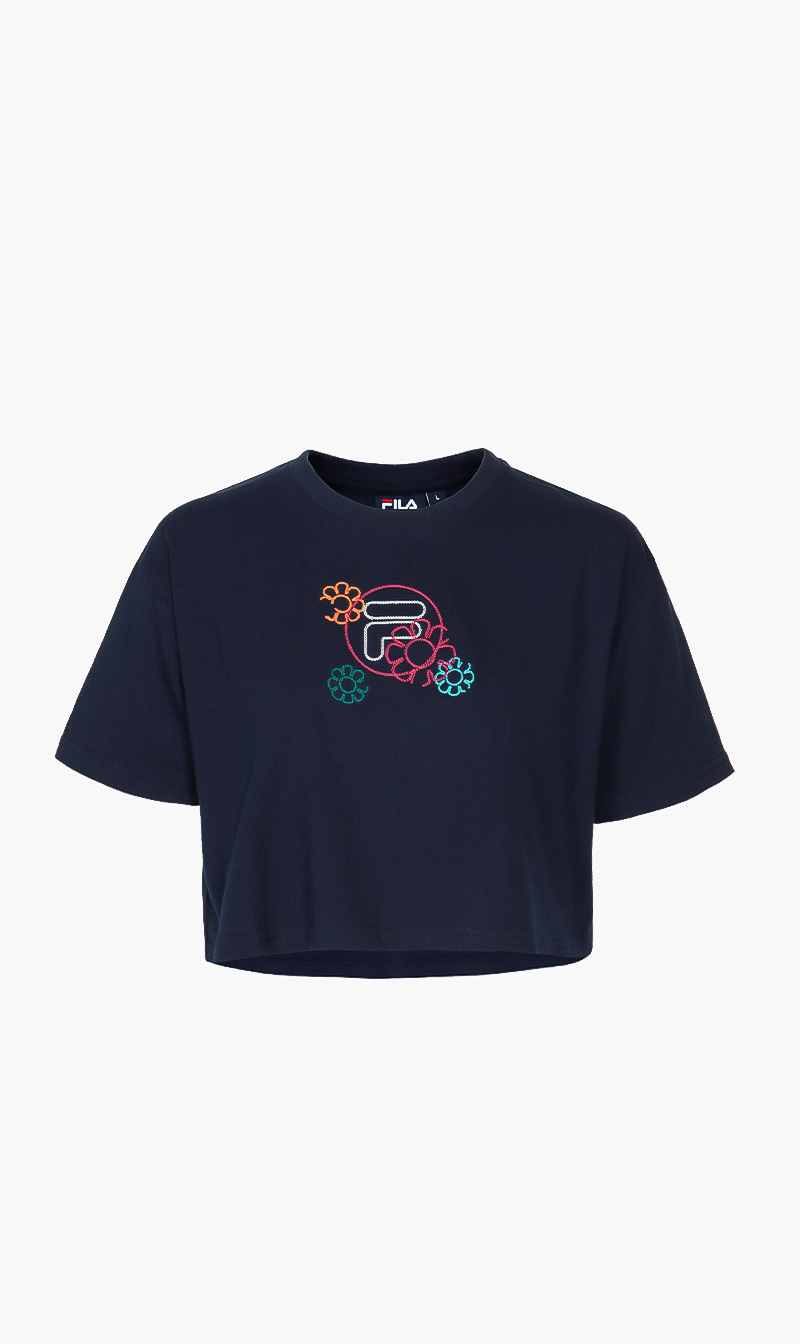 

Fila flora embroidered tshirt | the deal outlet, Blue