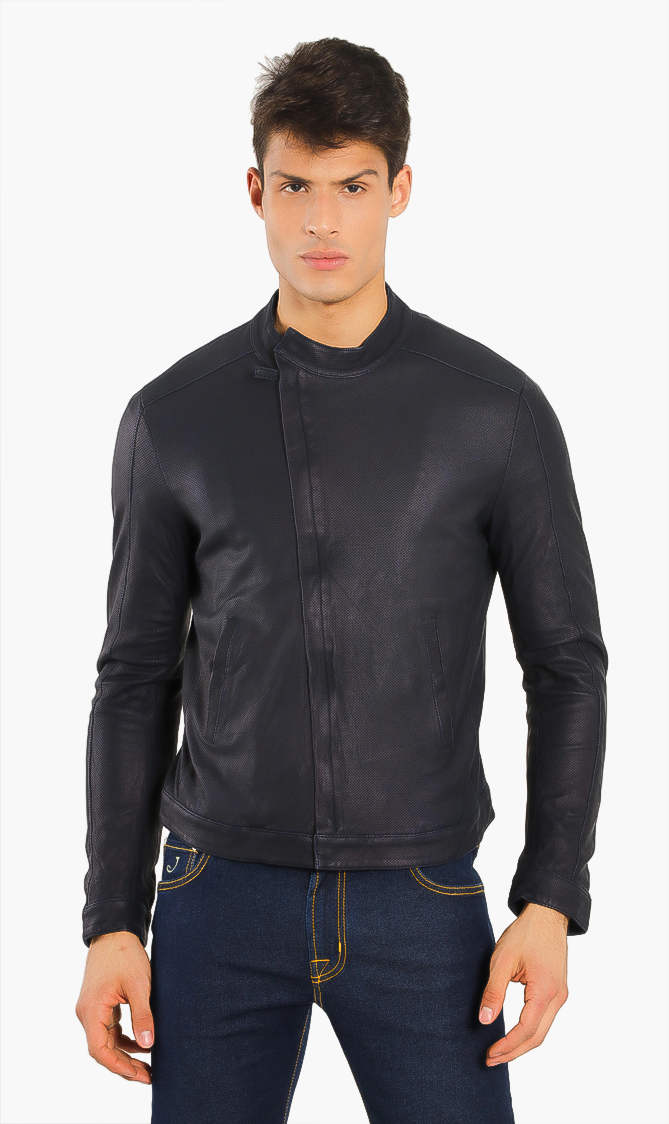 

Jacob Cohen Perforated Leather Jacket