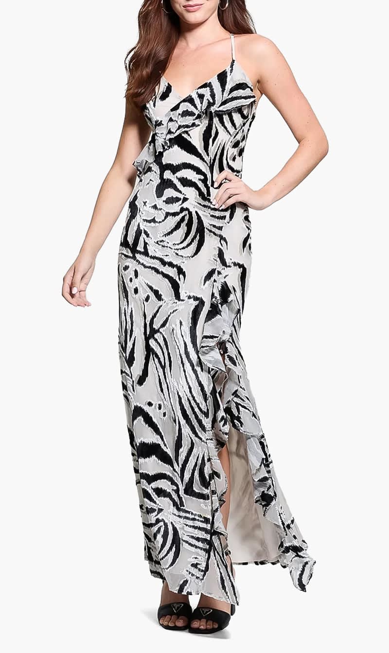 Guess Multi-color Zebra Print Lydie Maxi Dress for Women
