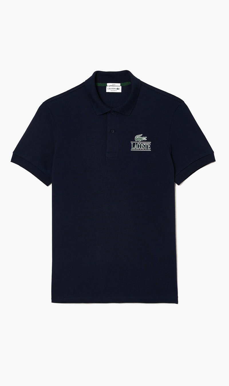 

Lacoste Blue Short Sleeved Ribbed Collar Shirt for Men | The Deal Outlet