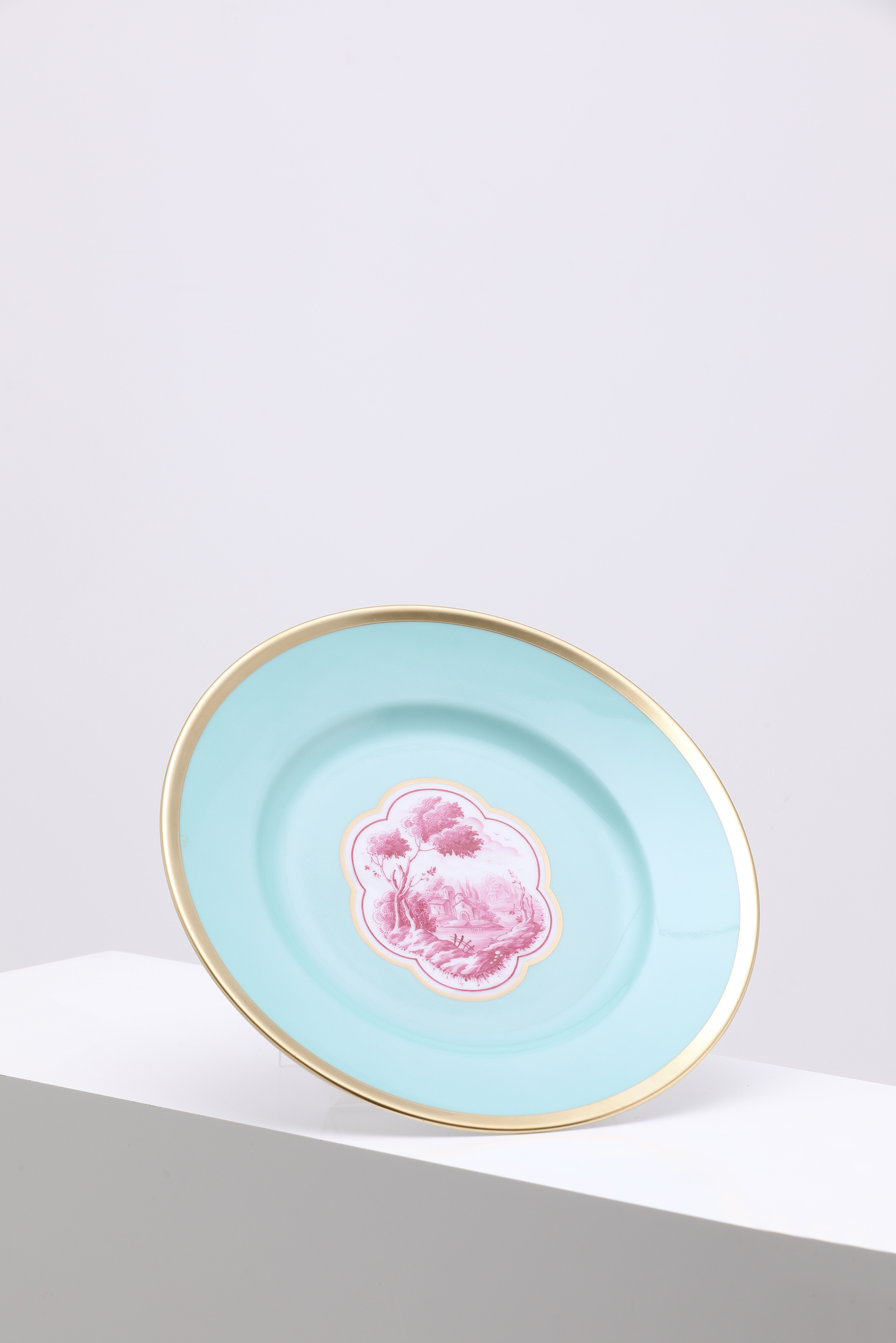 

Richard Ginori Platter Cartiglio Turchese Flat Dessert Plate 22 Cm