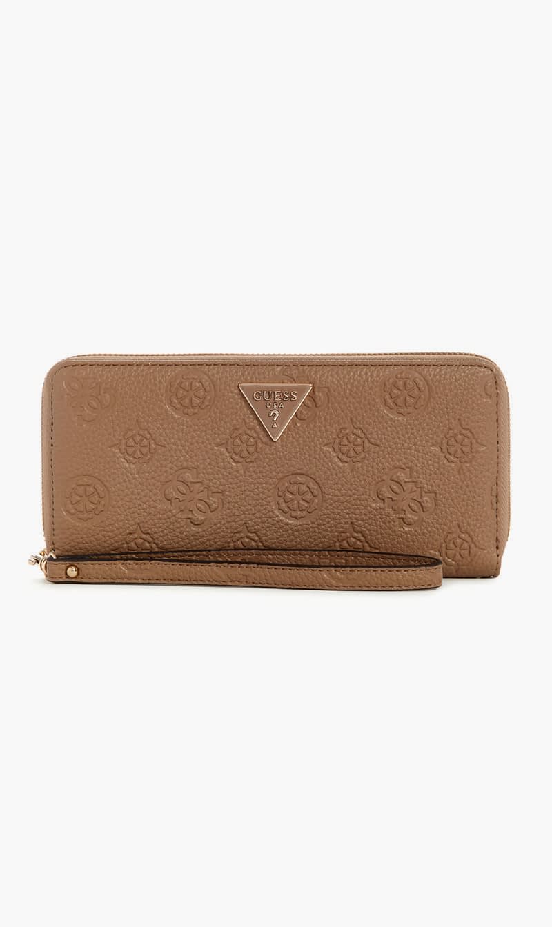 

Guess Grey Cresidia Large Zip Around Wallet for Women | The Deal Outlet