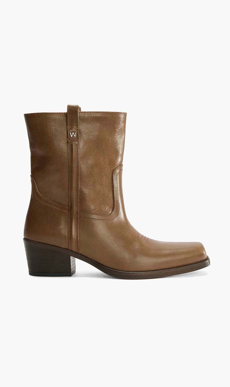 

Weekend Maxmara Brown Ranch Short Boots for Women | The Deal Outlet