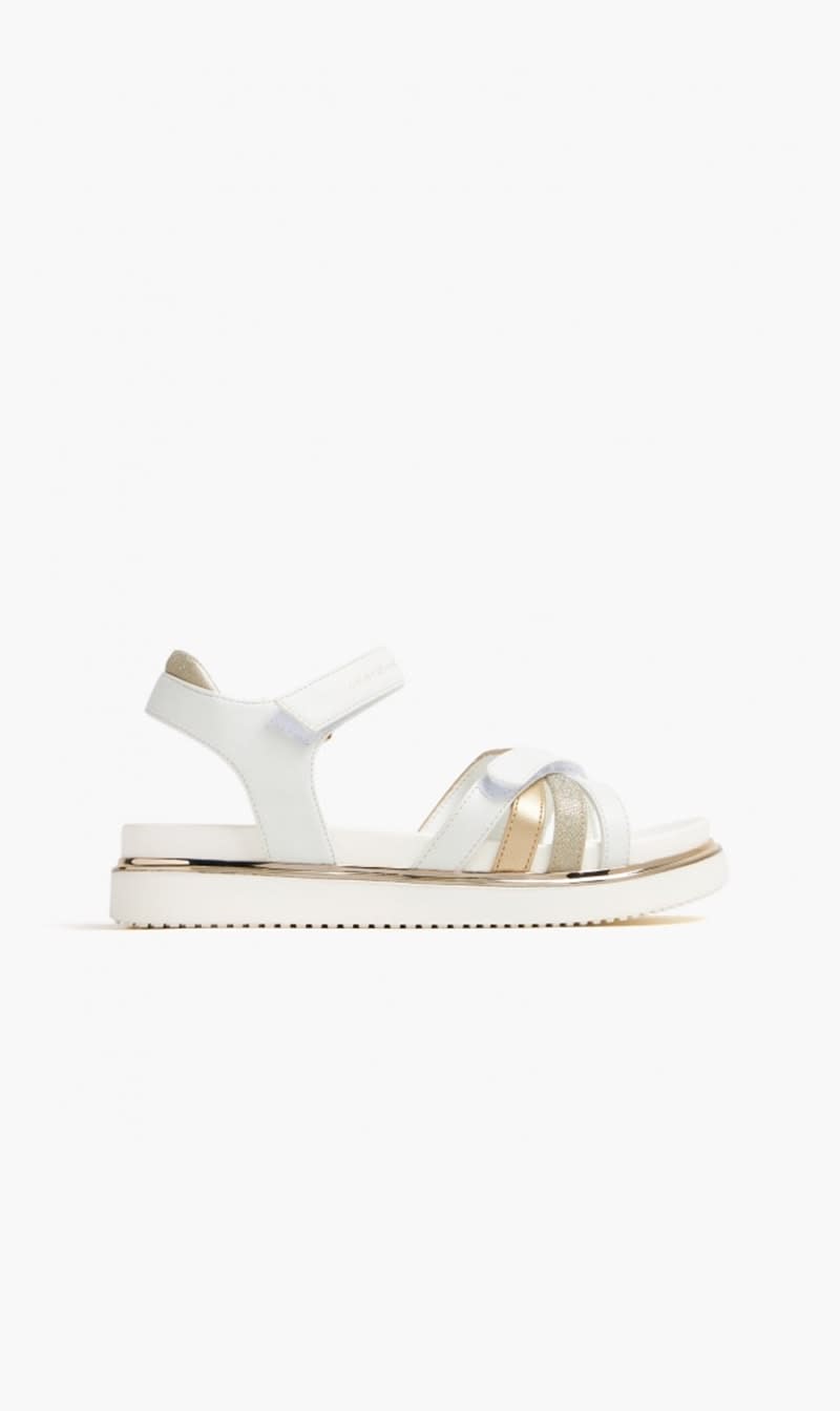 

Tommy Hilfiger White Leila Velcro Sandals for Women | The Deal Outlet