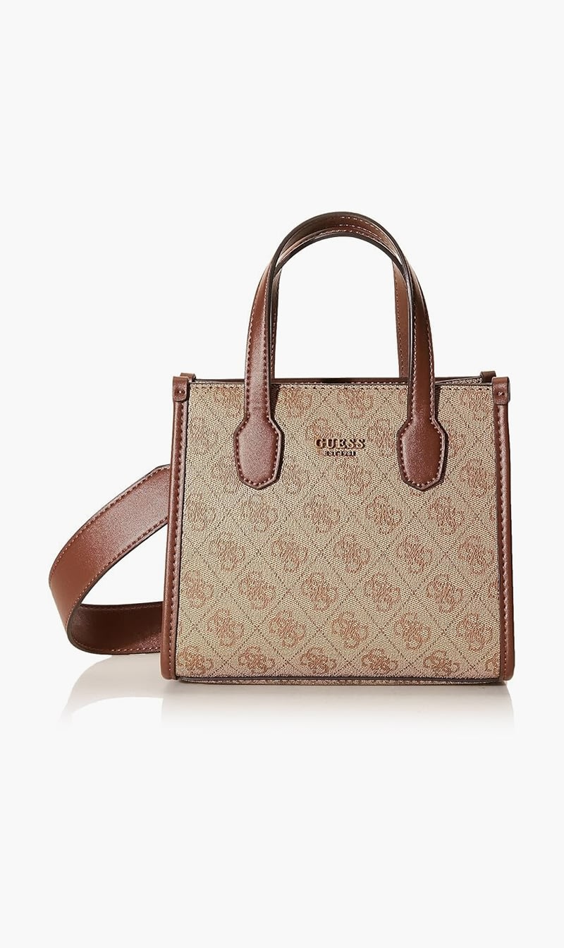 

Guess Brown Silvana Small Tote for Women | The Deal Outlet