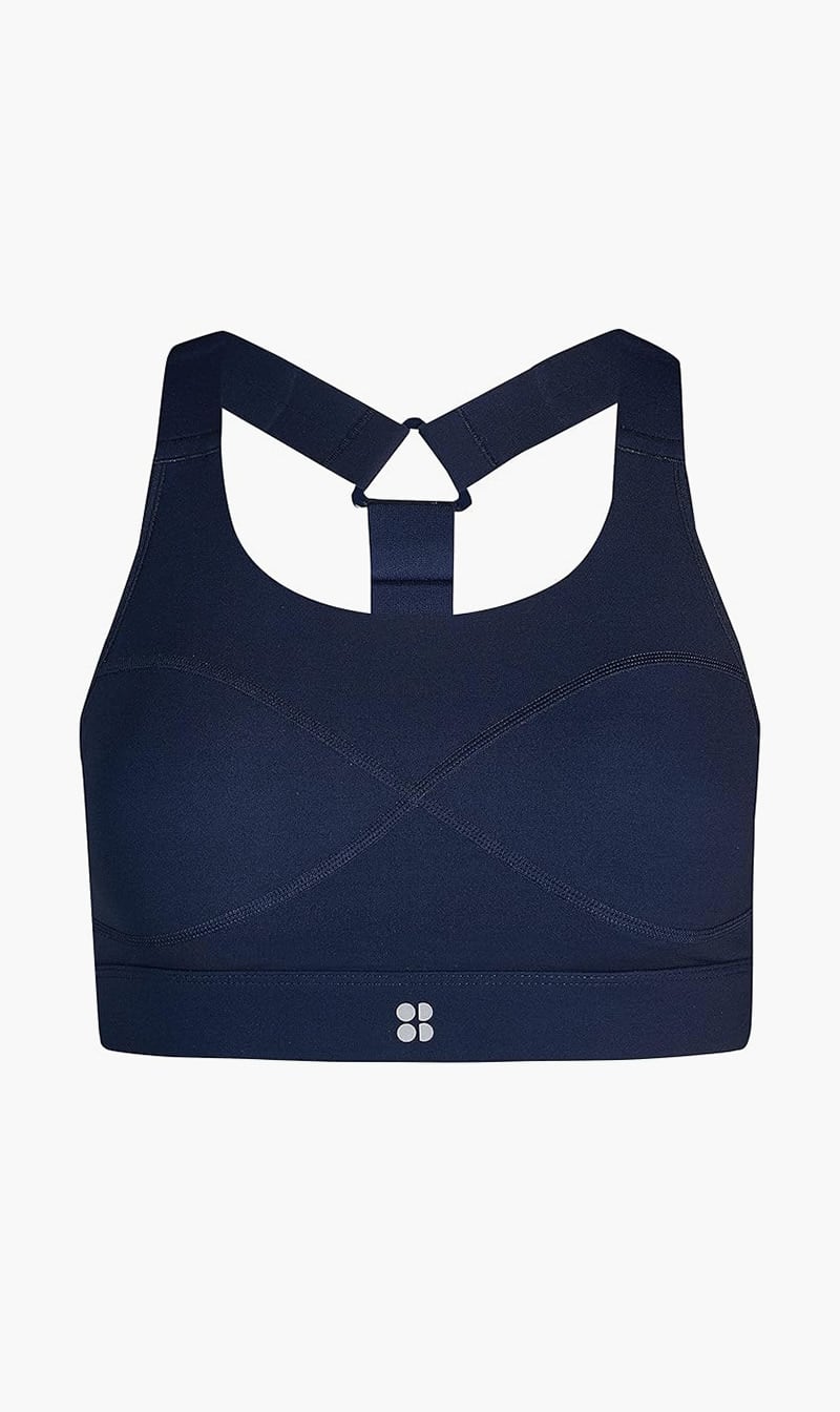 

Sweaty Betty Blue Power Medium Impact Sports Bra for Women | The Deal Outlet