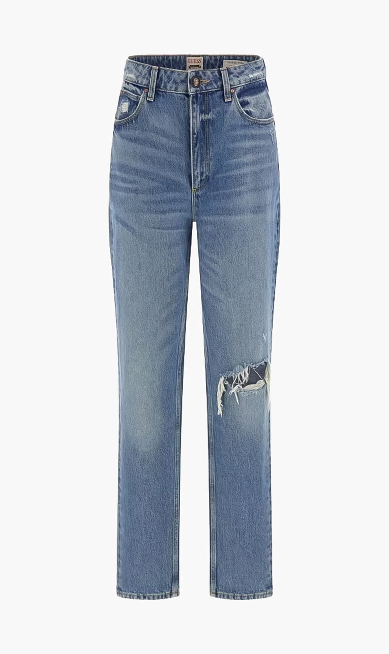 Guess Blue Eco Destroyed Mom Jeans for Women