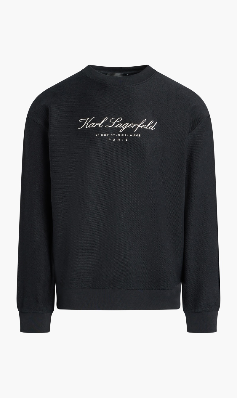 

Karl Lagerfeld Black Hotel Print Sweatshirt for Men | The Deal Outlet