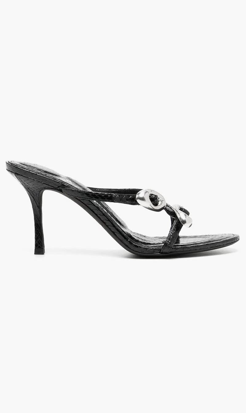 

Alexander Wang Black Dome 85 Strappy Slide Sandal for Women | The Deal Outlet