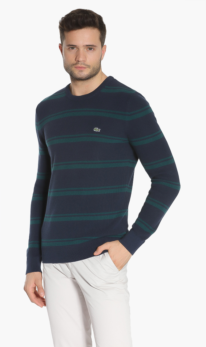 

Lacoste Crew Neck Striped Sweater