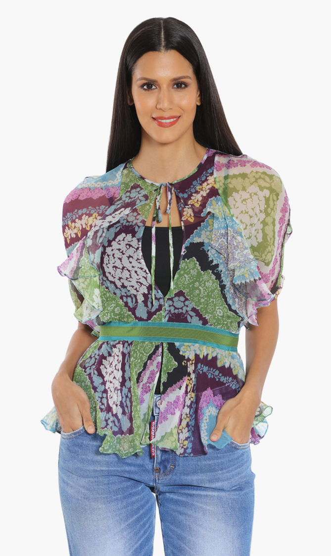 

Dsquared2 Floral Ruffled Blouse
