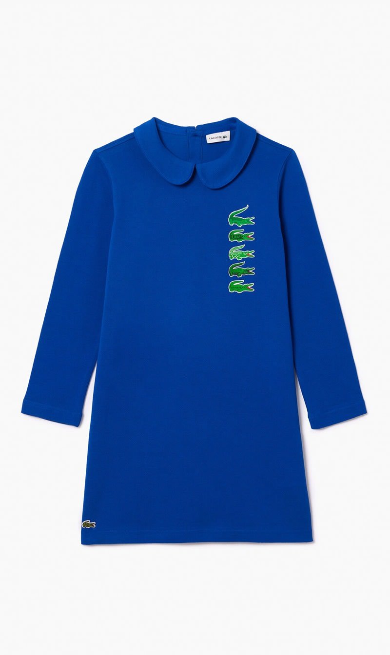 

Lacoste Blue Back Closure Crocodile Polo Dress for Girls | The Deal Outlet