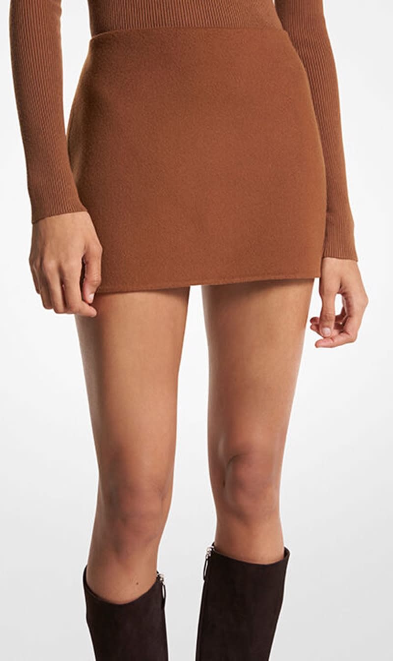 

Michael Kors Brown Double Faced Wool Melton Mini Skirt for Women | The Deal Outlet