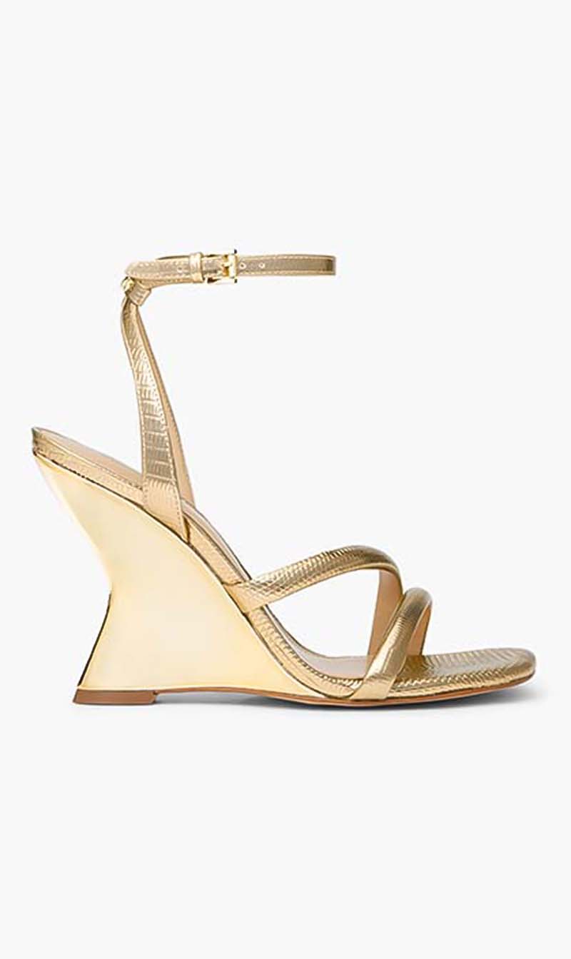 

Michael Kors Gold Nadina Wedge for Women | The Deal Outlet