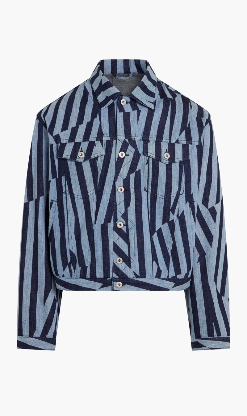 

Kenzo Blue Dazzle Stripe Trucker Jacket for Men | The Deal Outlet