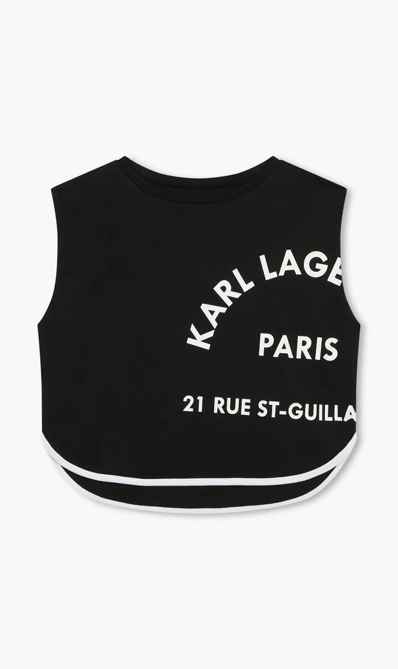

Karl Lagerfeld Black Sleeveless T-shirt for Girls | The Deal Outlet