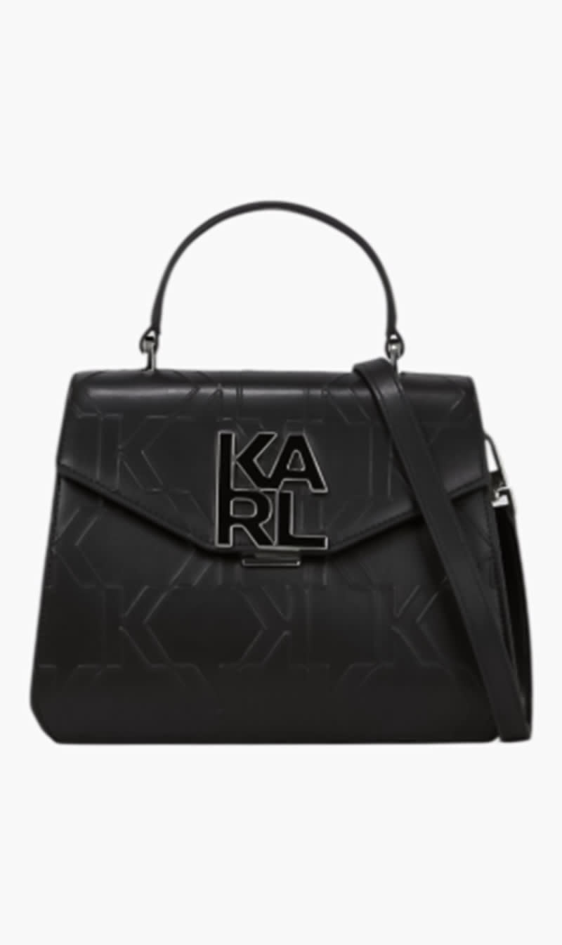 

Karl Lagerfeld Black K Karl Monogram Top Handle Bag for Women | The Deal Outlet