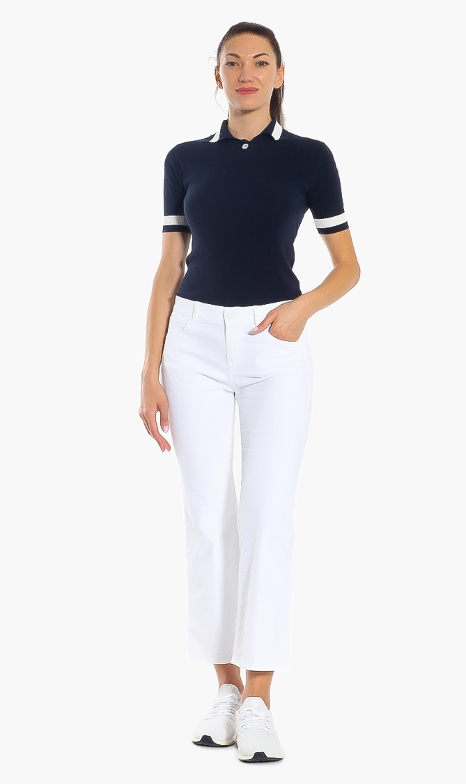 

Frida Crop Flared Tailored Jeans, White