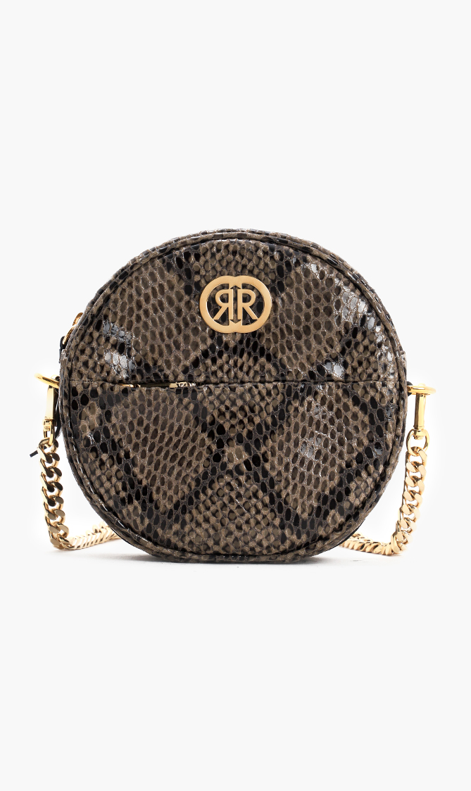 

Cerruti Snake Skin Leather Round Crossbody Bag