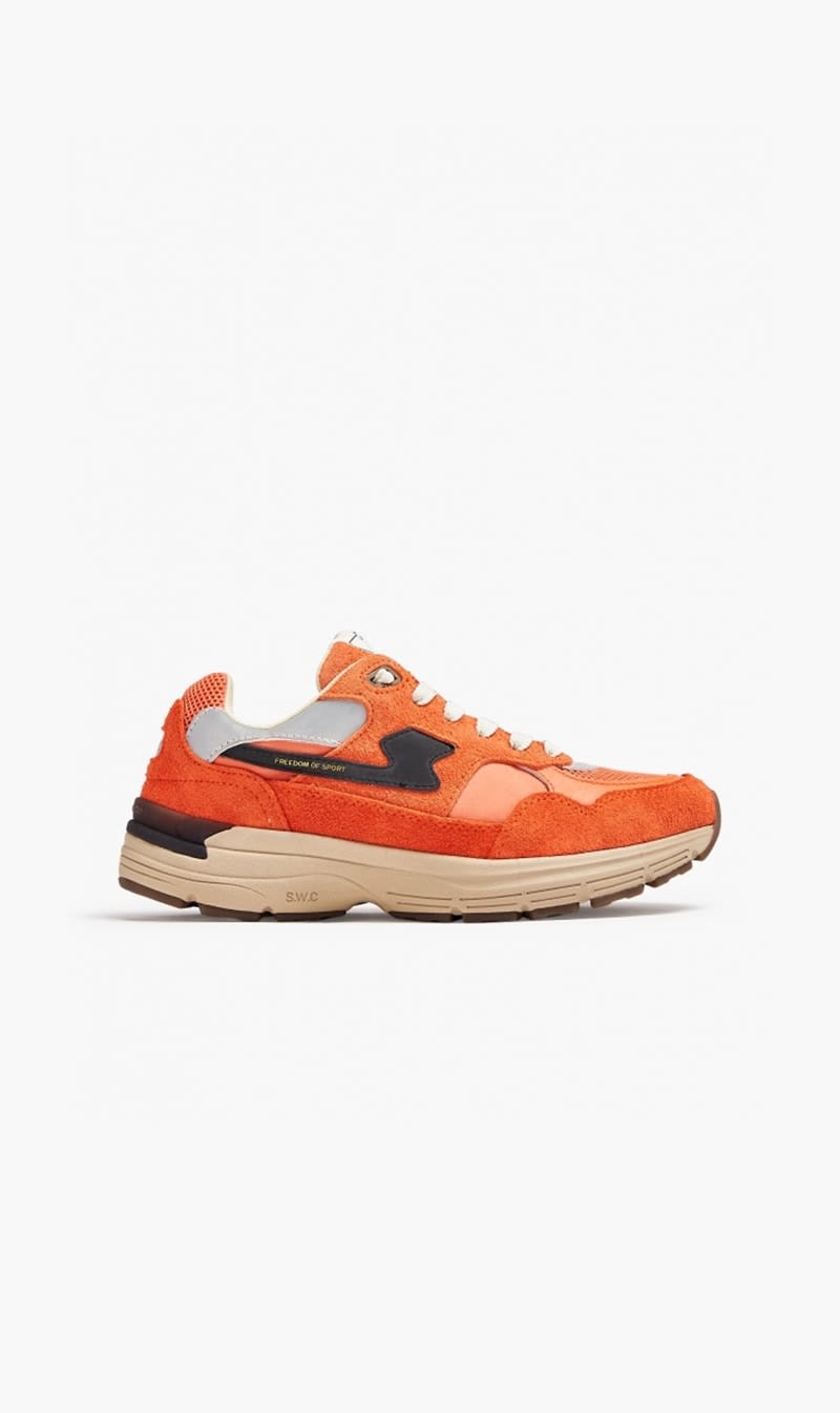 

Stepney Workers Club Orange Amiel Sstrike Sneakers | The Deal Outlet