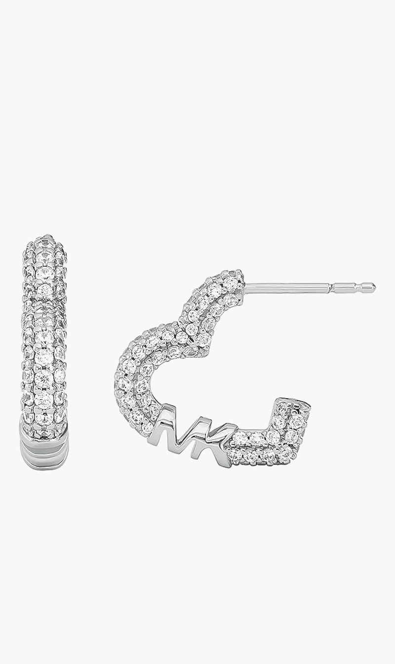 

Pave Heart Huggie Earring Sterling