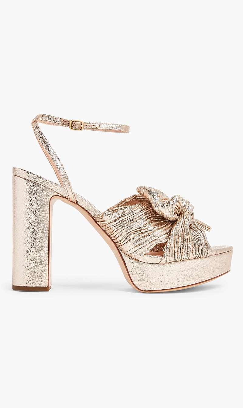 

Loeffler Randall Gold Natalia Platform Sandals for Women | The Deal Outlet