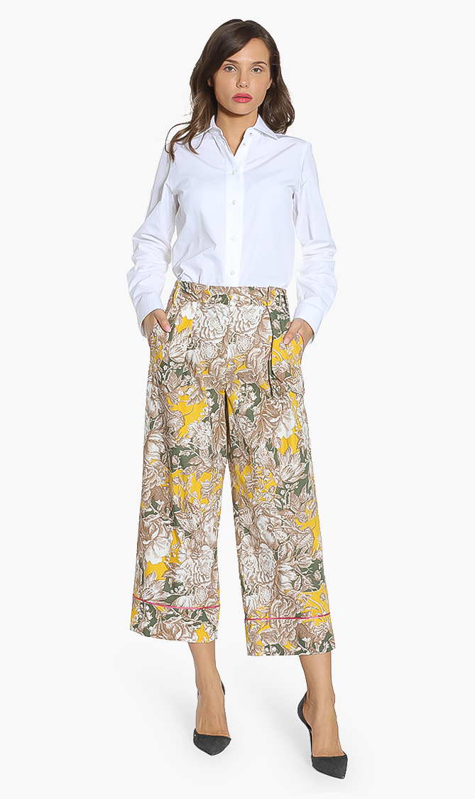 

Weekend Maxmara Axe Wide Leg Floral Trousers
