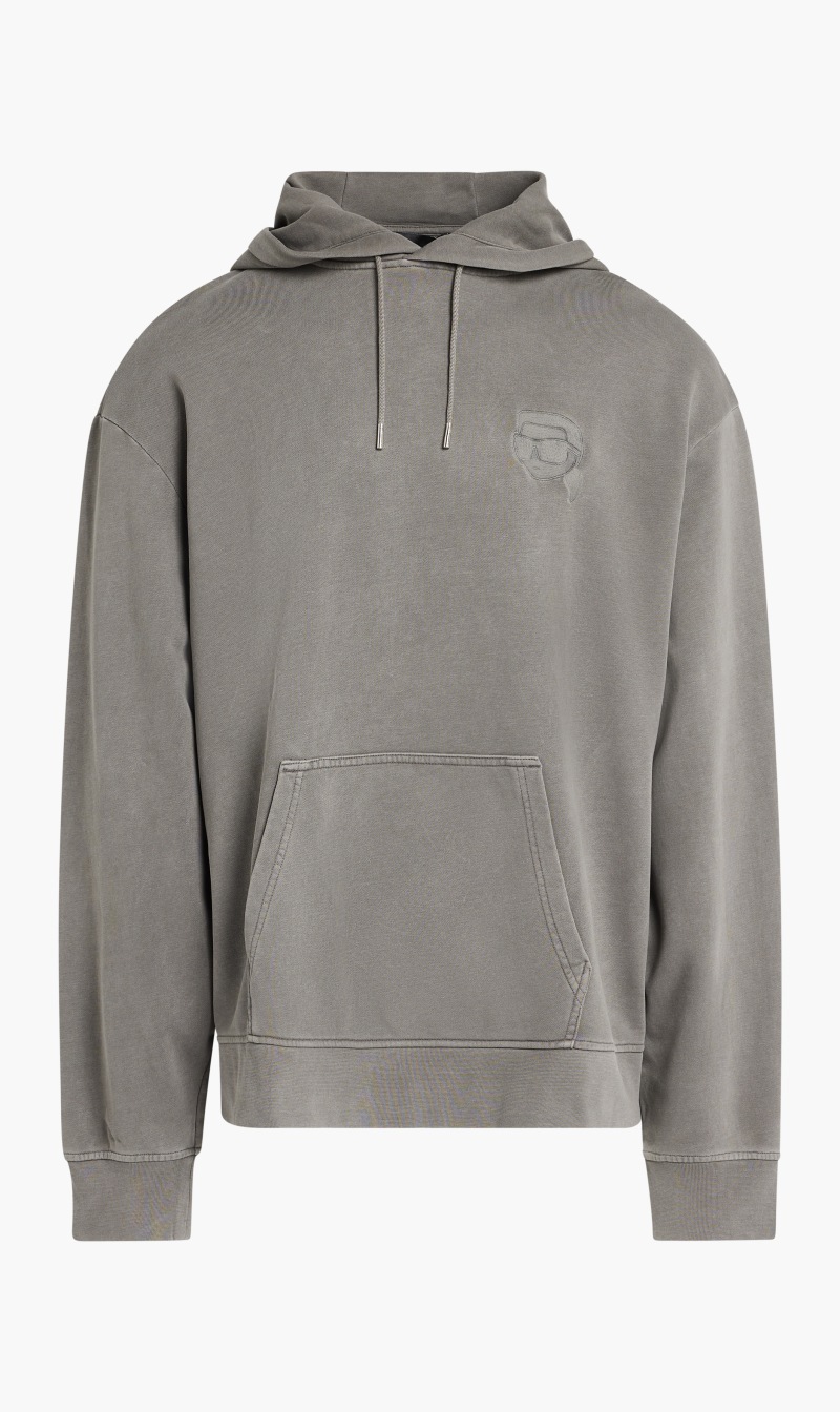 

Karl Lagerfeld Grey Ikonik 2.0 Tonal Hoodie for Men | The Deal Outlet
