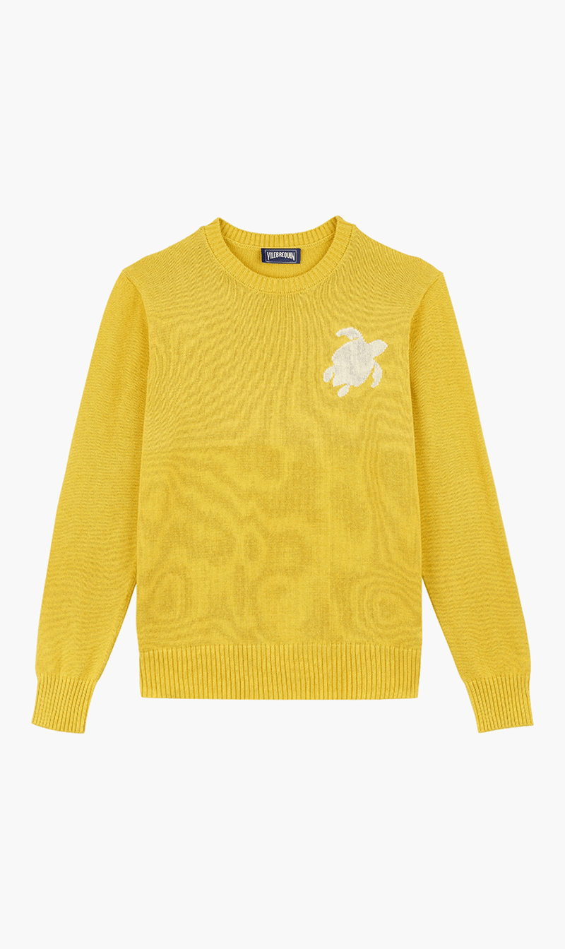 

Vilebrequin Yellow Cashmere Crewneck Sweater for Men | The Deal Outlet