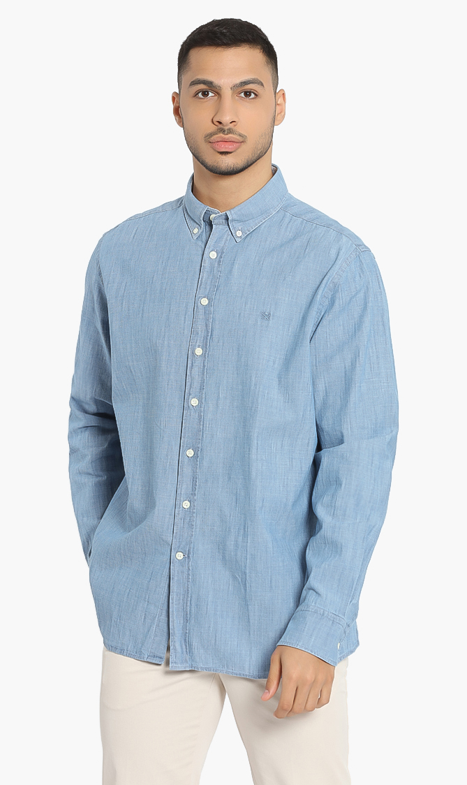 

Hackett London Chambray Ink Seal Slim Fit Shirt