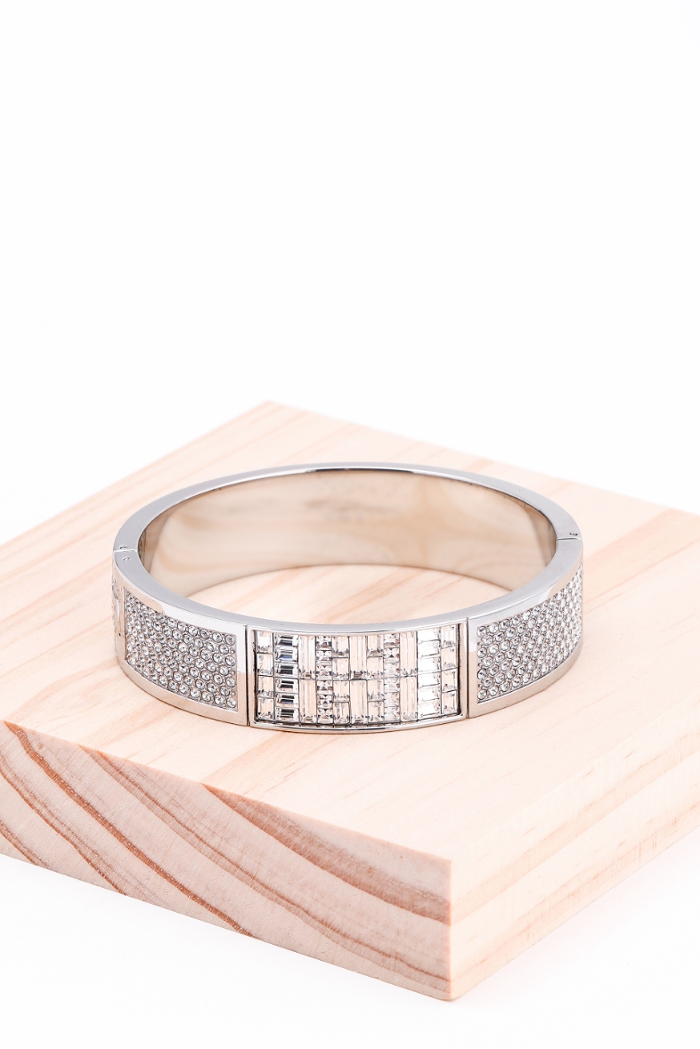 

SWAROVSKI Ethic Wide Silver Crystal Bangle