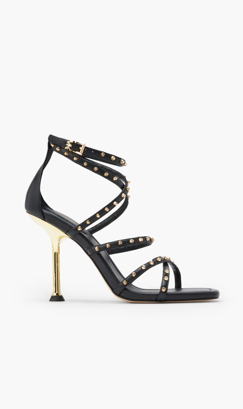 

Michael Kors Black Imani Strappy Sandals for Women | The Deal Outlet