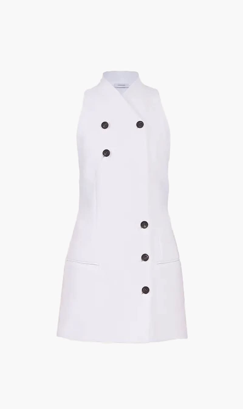 

Salvatore Ferragamo White Viscose Blend Double Crepe Wo Sleeves Dress for Women | The Deal Outlet