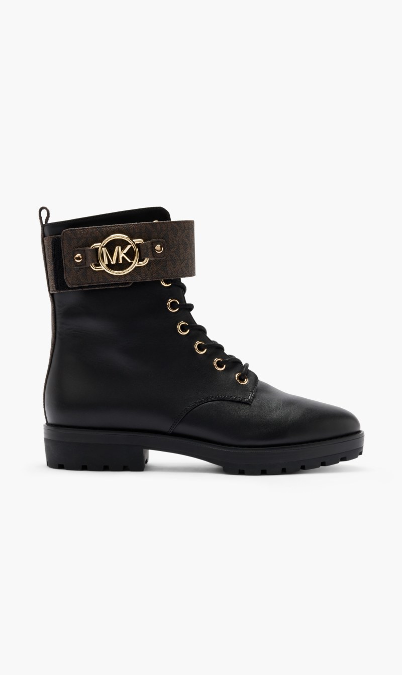 

Michael Kors Black Rory Lace Up Bootie for Women | The Deal Outlet