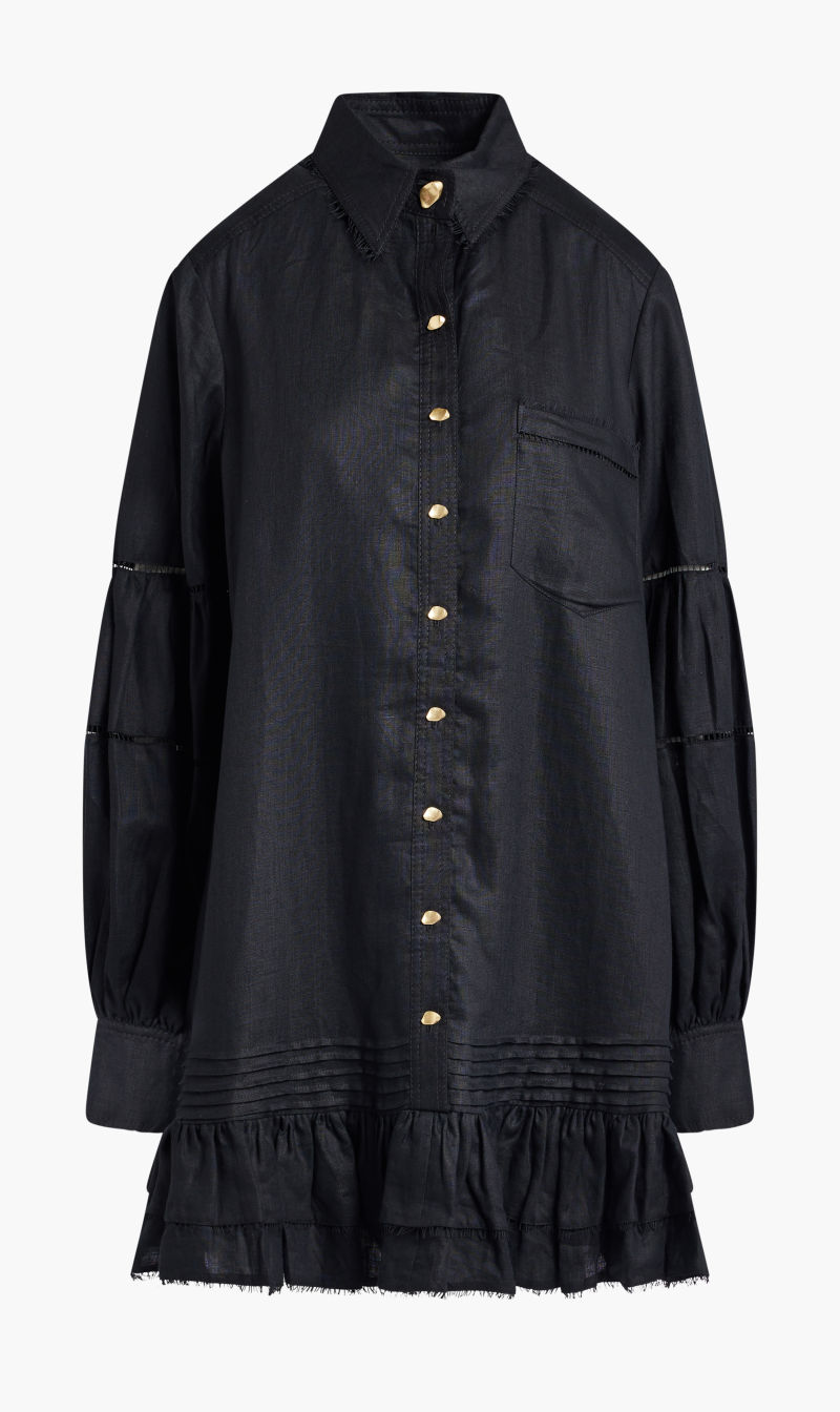 

Lotus Shirt Mini Dress, Black
