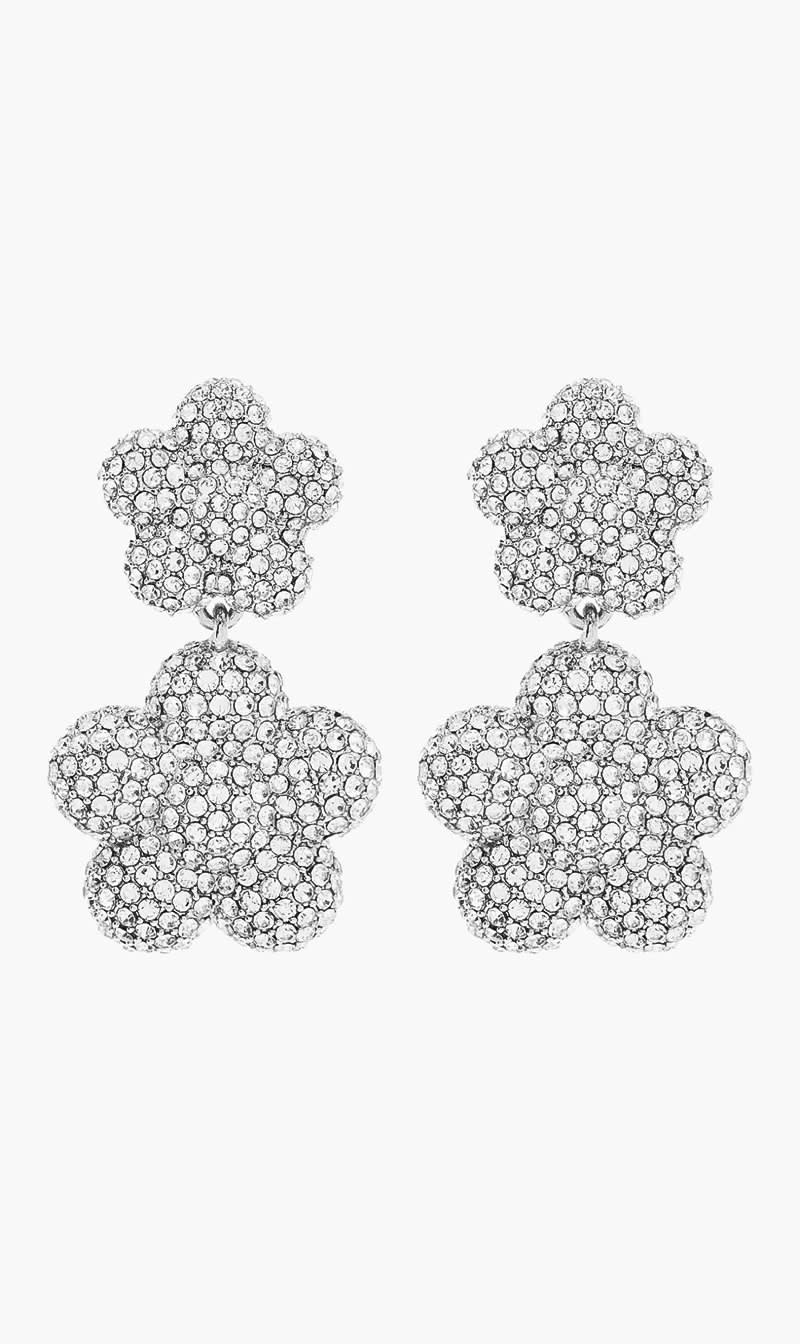 Marc Jacobs Silver Daisy Balloon Earrings for Women