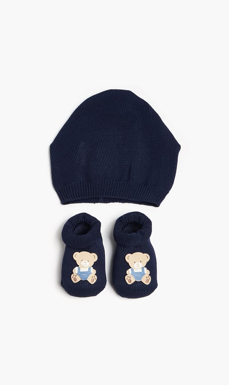 

Story Loris Blue Bear Hat And Booties Set for Boys | The Deal Outlet