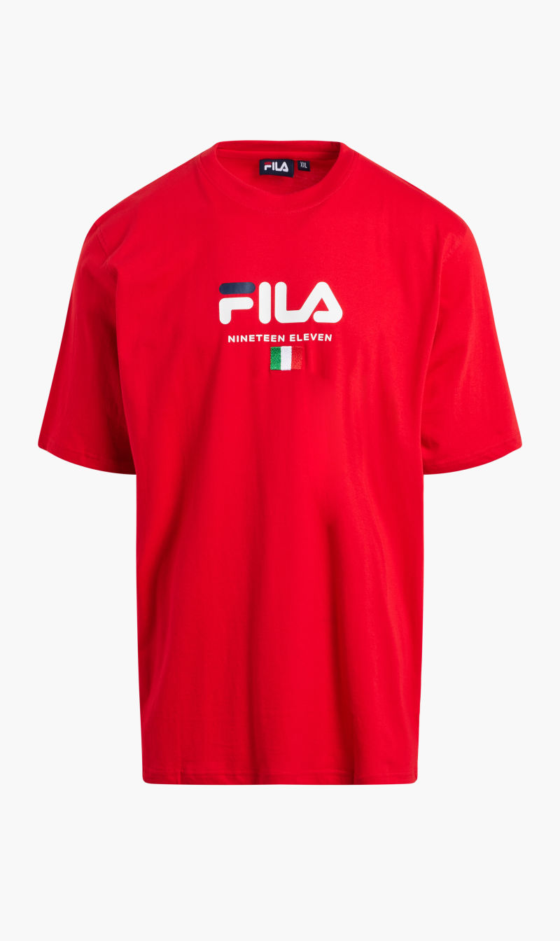 

Fila Red Graphic Tee Flat Print And Embroidery for Men | The Deal Outlet