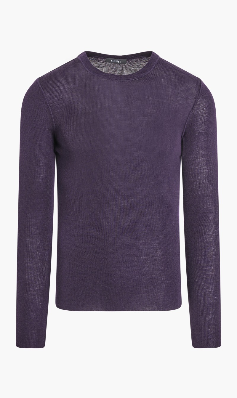 

Versace Purple Classic Knitted Sweater for Men | The Deal Outlet
