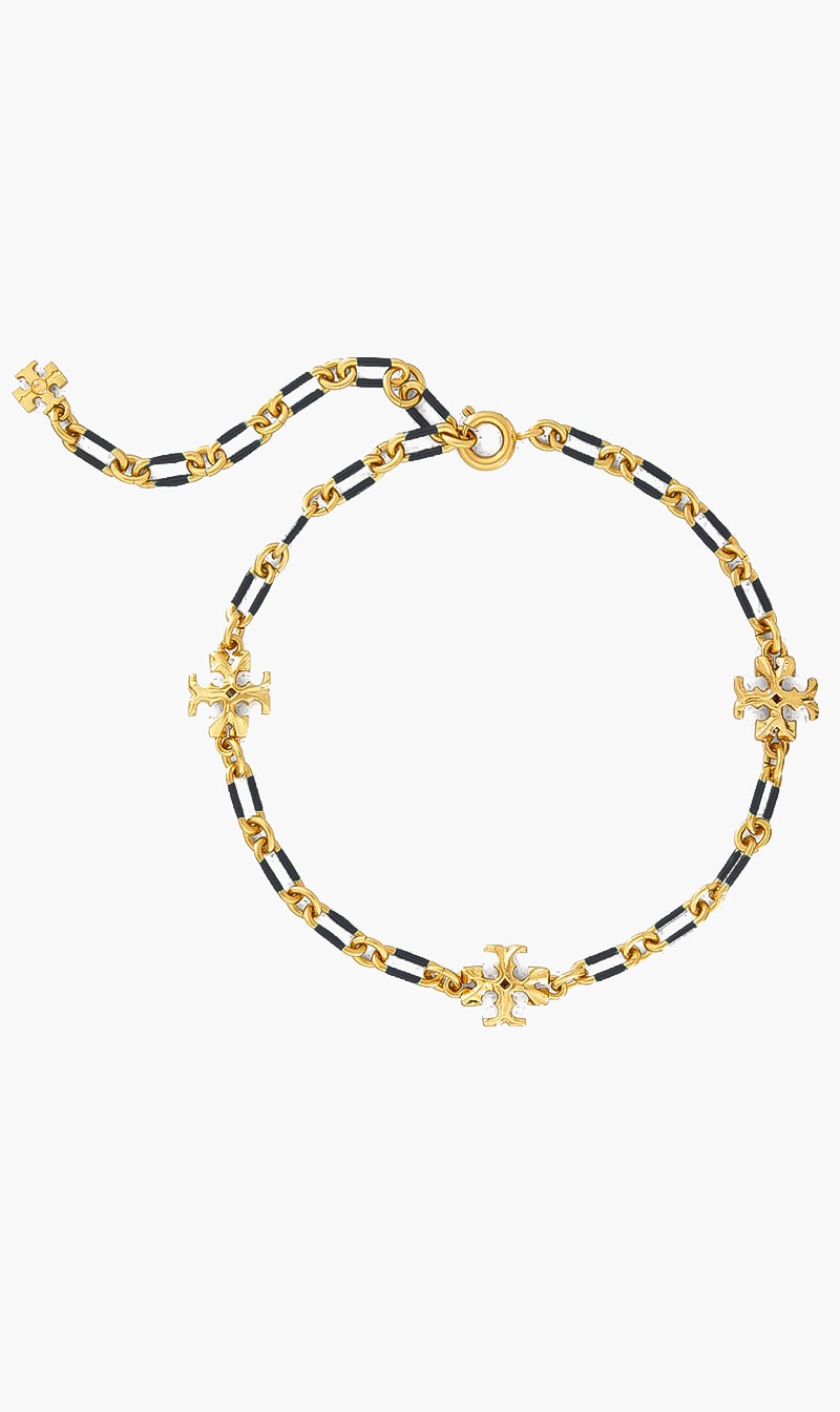 

Tory Burch Gold Roxanne Delicate Chain Bracelet for Women | The Deal Outlet