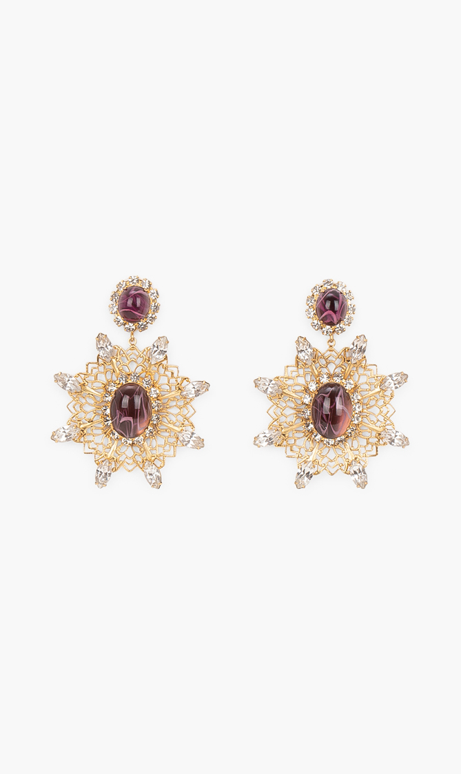 

Kenneth Jay Lane Filigree Flower Drop Earrings