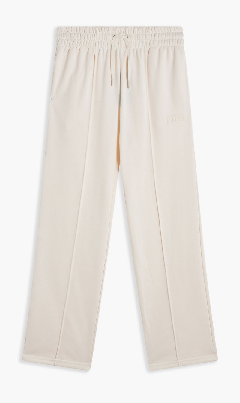 

Fila Beige Pintuck Open Hem Pant Small Arch Logo Pp for Women | The Deal Outlet