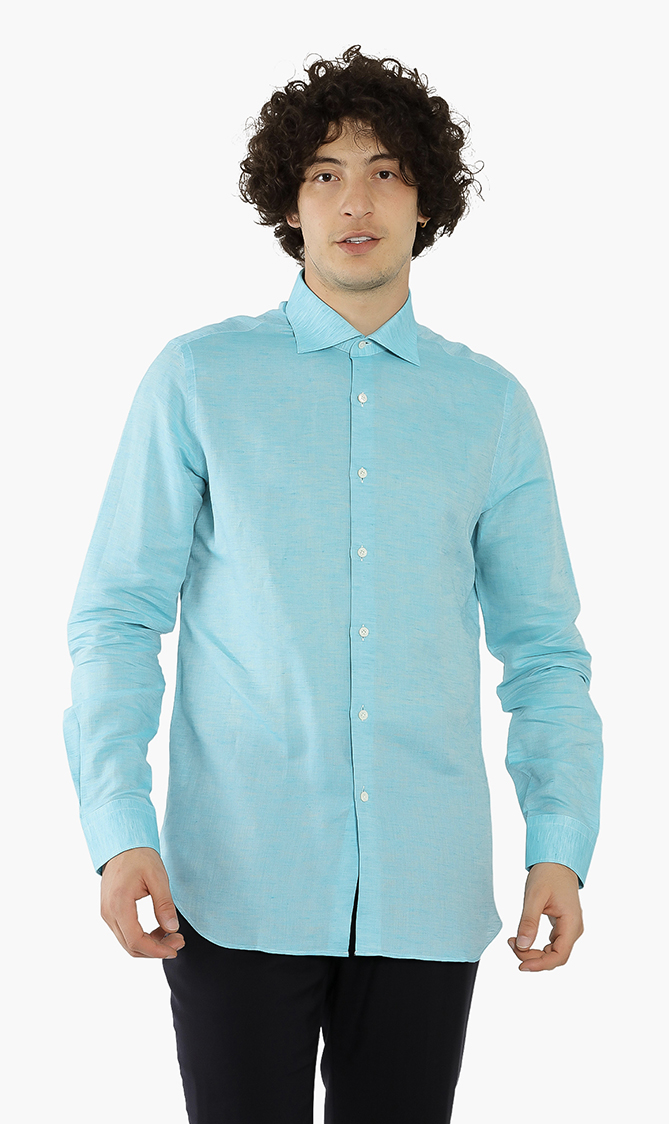 

Pal Zileri Plain Linen Blend Long Sleeves Shirt