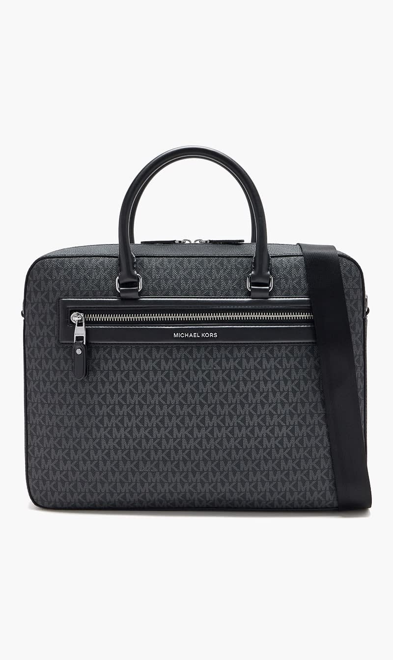 Black Logo Briefcase for Men