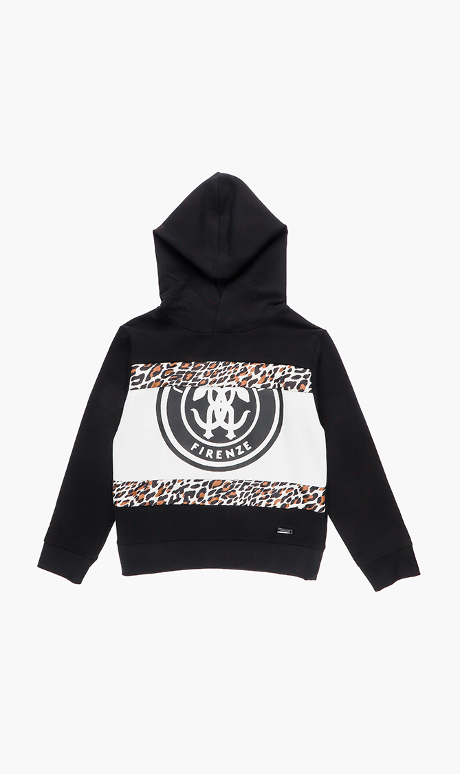 

Leopard Print Paneled Hoodie